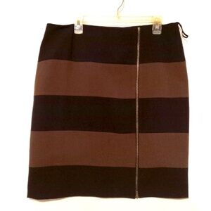 Nine West Mini Skirt Size 14 Black Brown Stripe